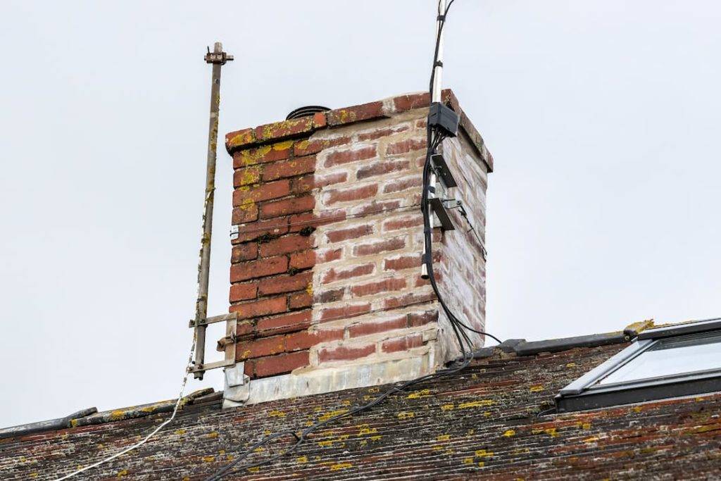 Chimney partially repointed